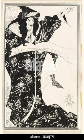 Virgile le Sorcier. Aubrey Vincent Beardsley ; anglais, 1872-1898. Date : 1888-1898. Dimensions : 233 × 143 mm. Plume et pinceau et l'encre noire, plus de traces de graphite, sur papier vélin ivoire, prévue à bord. Origine : Angleterre. Musée : le Chicago Art Institute. Banque D'Images