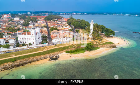 Vue aérienne. Vue sur la ville de Galle. Le Sri Lanka. Banque D'Images