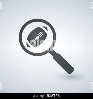 Le football en loupe. recherche ou analyse concept. vector illustration. Illustration de Vecteur