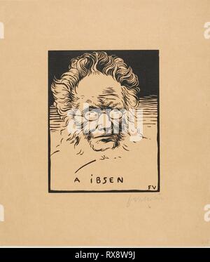 D'Ibsen. Félix Edouard Vallotton ; français, né en Suisse, 1865-1925. Date : 1894. Dimensions : 159 × 125 mm (image) ; 275 × 237 mm (feuille). Xylographie sur papier vélin crème. Origine : France. Musée : le Chicago Art Institute. Banque D'Images