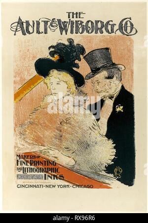 Au Concert. Henri de Toulouse-Lautrec ; français, 1864-1901. Date : 1896. Dimensions : 368 × 260 mm (image) ; 436 × 302 mm (feuille). Lithographie en couleur sur vélin crème. Origine : France. Musée : le Chicago Art Institute. Banque D'Images