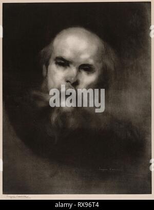 Portrait de Paul Verlaine. Eugène Carrière ; français, 1849-1906. Date : 1896. Dimensions : 517 × 403 mm (image/plaque) ; 530 × 480 mm (feuille). Lithographie en noir de deux pierres sur papier de Chine, prévue sur vélin crème (Chine collé). Origine : France. Musée : le Chicago Art Institute. Banque D'Images