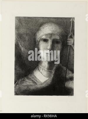 Parsifal. Odilon Redon ; français, 1840-1916. Date : 1891. Dimensions : 321 × 243 mm. Lithographie de transfert sur papier ivoire monté sur la Chine. Origine : France. Musée : le Chicago Art Institute. Banque D'Images