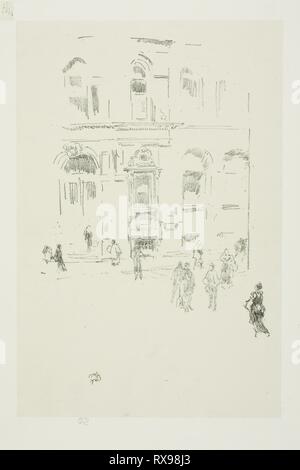 Club Victoria. James McNeill Whistler ; American, 1834-1903. Date : 1879-1887. Dimensions : 206 x 134 mm (image) ; 234 x 156 mm (support principal) ; 487 x 360 mm (support secondaire). Lithographie de transfert en noir avec le grattage, sur la crème chine fixées sur plaque d'ivoire papier. Origine : Etats Unis. Musée : le Chicago Art Institute. Banque D'Images