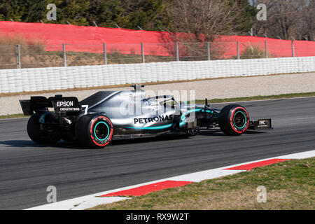 Barcelone, Espagne. 06Th Mars, 2019 Valtteri Bottas - (77) à partir de la Finlande de Mercedes AMG F1 de la conduite sur piste pendant F1 Test de l'hiver. Banque D'Images