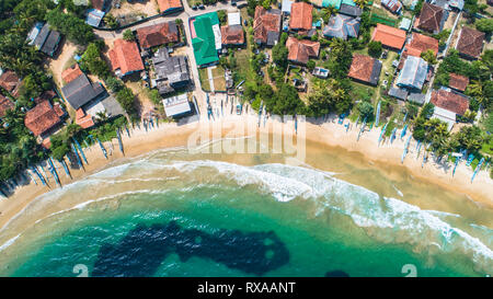 Vue aérienne. Dikwella South, Sri Lanka. Banque D'Images