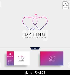 Dating love line modèle logo icône illustration vectorielle élément isolé Illustration de Vecteur
