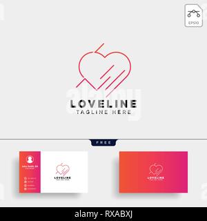 Dating love line modèle logo icône illustration vectorielle élément isolé Illustration de Vecteur