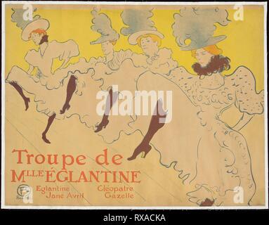 La Troupe de Mademoiselle Eglantine. Henri de Toulouse-Lautrec ; français, 1864-1901. Date : 1896. Dimensions : 614 × 795 mm (image) ; 620 × 799 mm (feuille). Lithographie couleur sur papier vélin beige. Origine : France. Musée : le Chicago Art Institute. Banque D'Images