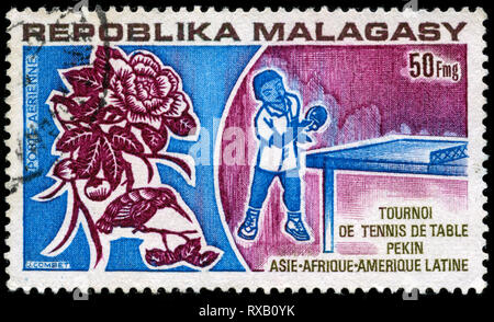 Timbre-poste de Madagascar dans la série sport publié en 1974 Banque D'Images