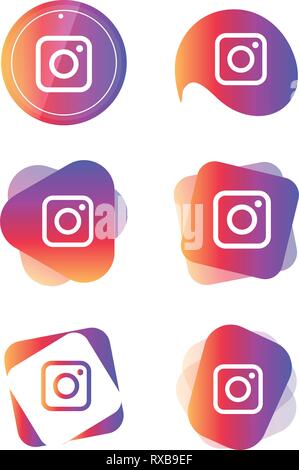 Instagram Social media icons set Vector Illustrator Logo historique, facebook, instagram, twitter, whatsapp, set, réseau, Illustration de Vecteur