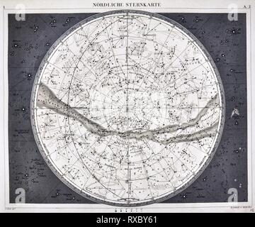 1849 Les photos Astronomie Star carte des constellations du ciel du Nord Banque D'Images