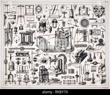 1849 Les photos Atlas imprimer du matériel scientifique et des appareils utilisés dans le laboratoire pour diverses expériences scientifiques Banque D'Images