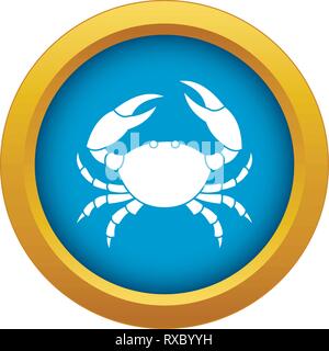 Icône vecteur crabe bleu isolé Illustration de Vecteur