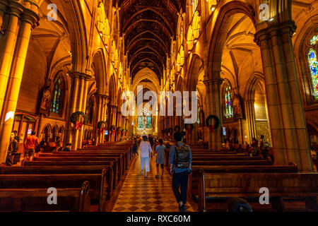 23 décembre 2018, Sydney NSW Australie : vue intérieure de la cathédrale St Mary de Sydney , Australie Banque D'Images