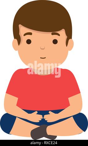 Jeune homme assis caractère avatar Illustration de Vecteur