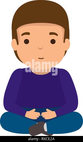 Jeune homme assis caractère avatar Illustration de Vecteur