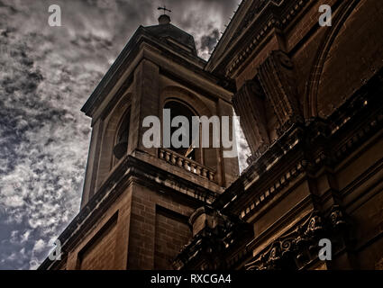 Beffroi de l'église de l'Annonciation de Vittoriosa, Malte Banque D'Images