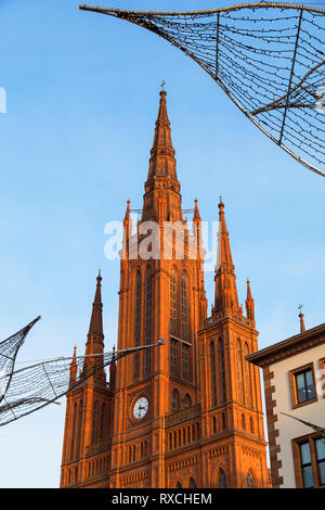 L'Église Marktkirche (marché), Wiesbaden, Hesse, Allemagne Banque D'Images