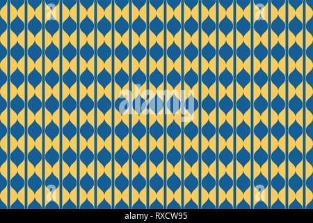 Seamless pattern abstract background, faite avec des formes géométriques en courbes. De déco, retro art vectoriel en jaune et bleu. Illustration de Vecteur