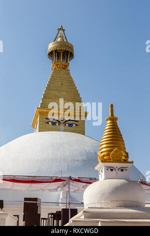 Stupa Boudhanath à Katmandou, au Népal. Stupa de Boudha stupa bouddhiste est l'un des plus grands stupas dans le monde Banque D'Images