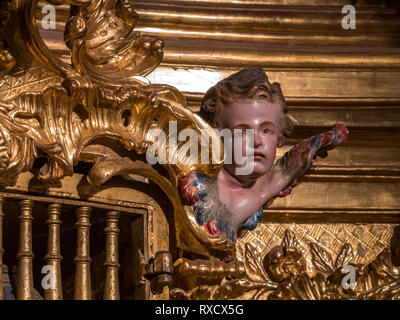 Close-up d'un ange dans la Cathédrale de Burgos, Espagne Banque D'Images