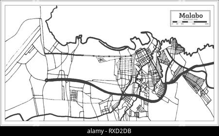 La Guinée équatoriale Malabo Plan de ville en style rétro. Une carte de Noël. Vector Illustration. Illustration de Vecteur