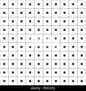 Seamless pattern minimaliste. Répéter avec carreaux géométriques carrés pleins à l'intérieur. Points dans les nœuds. La texture élégante moderne. Graphisme contemporain. Illustration de Vecteur