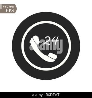 Icône téléphone logo vector template style plat ,appelez centre 24 heures dans le quartier branché d'icône eps10 Illustration de Vecteur