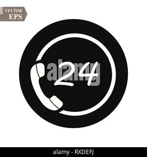 Icône téléphone logo vector template style plat ,appelez centre 24 heures dans le quartier branché d'icône eps10 Illustration de Vecteur