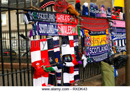 Edinburgh, Ecosse, Royaume-Uni. . 9 mars 2019. L'Écosse v Pays de Galles Six Nations de Rugby match pré international construire jusqu'à l'extérieur du stade de Murrayfield. Credit : Craig Brown/Alamy Live News Banque D'Images