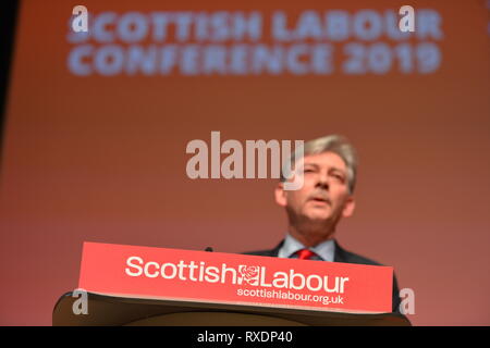 Dundee, Royaume-Uni. Mar 9, 2019. Leader travailliste écossais, Richard Leonard MSP donne son discours à la conférence Caird Hall, Dundee. Crédit : Colin Fisher/Alamy Live News Banque D'Images