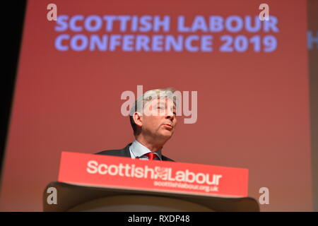 Dundee, Royaume-Uni. Mar 9, 2019. Leader travailliste écossais, Richard Leonard MSP donne son discours à la conférence Caird Hall, Dundee. Crédit : Colin Fisher/Alamy Live News Banque D'Images