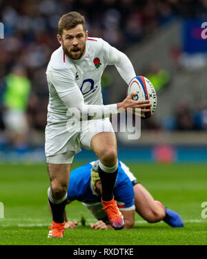 Twickenham, London, UK. Mar 9, 2019. 09/03/2019 Elliot Daly de l'Angleterre au cours de la Guinness 6 Nations match entre l'Angleterre et l'Italie à Twickenham. Crédit : Paul Harding/Alamy Live News Banque D'Images