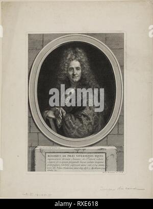 Roger de Piles. Bernard Picart ; français, 1673-1733. Date : 1704. Dimensions : 290 × 204 mm (plaque) ; 299 × 311 mm (feuille). La gravure en noir sur papier. Origine : France. Musée : le Chicago Art Institute. Banque D'Images