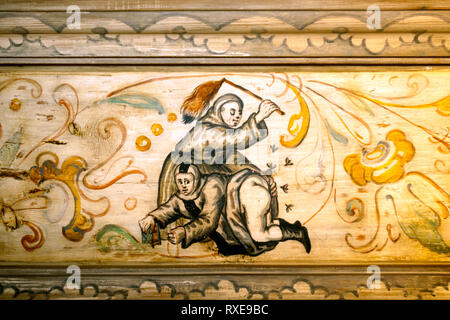 Deutschland, Bayern, Franken, Nürnberg, Stadtmuseum Fembohaus, bemalte Holzdecke Banque D'Images