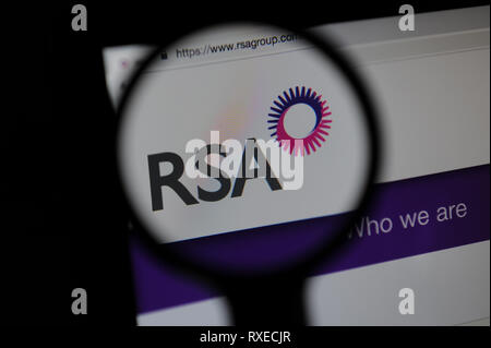 Le site RSA vu à travers une loupe Banque D'Images