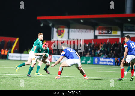 8 mars 2019, Cork, Irlande : En vertu de 20 match des Six Nations entre l'Irlande et la France à l'Irish Independent Park. Banque D'Images