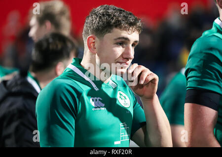 8 mars 2019, Cork, Irlande : En vertu de 20 match des Six Nations entre l'Irlande et la France à l'Irish Independent Park. Banque D'Images