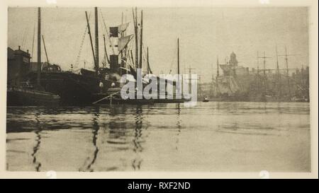 Dans le port. Peter Henry Emerson ; anglais, né à Cuba, 1856-1936. Date : 1887. Dimensions : 11 × 20.2 cm (image) ; 24,7 × 30,1 cm (papier). Photoetching, pl. XXIX de l'album 'Wild Life sur un raz de l'eau : Les aventures d'un House-Boat et son équipage' (1890), edition 270/500. Origine : Angleterre. Musée : le Chicago Art Institute. Banque D'Images