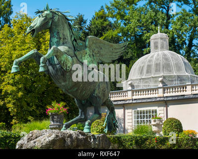 Le Pegasus fontaine au Palais Mirabell à Salzbourg. L'Autriche, de l'Europe. Banque D'Images