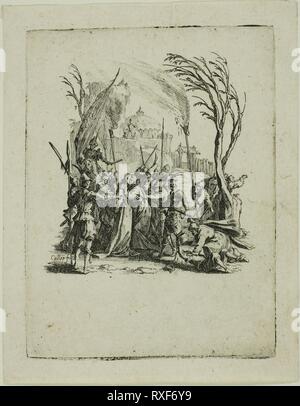 La trahison, de la petite Passion. Jacques Callot ; français, 1592-1635. Date : 1612-1635. Dimensions : 77,5 × 58 mm. Gravure sur papier vergé ivoire. Origine : France. Musée : le Chicago Art Institute. Banque D'Images