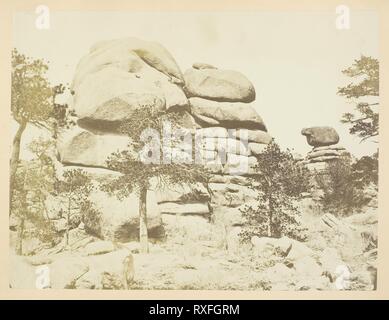 Roche de granit, Buford, Laramie de montagnes. Andrew J. Russell ; American, 1830-1902. Date : 1868-1869. Dimensions : 15,4 x 20,3 cm (image/papier) ; 23,1 x 30,3 cm (page d'album). L'albumine, pl. II de l'album "Photos de Rocky Mountain Scenery' (1870). Origine : Etats Unis. Musée : le Chicago Art Institute. Auteur : Andrew Joseph Russell. Banque D'Images