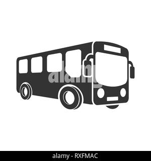 L'icône d'autobus scolaires en télévision style. Autobus vector illustration sur fond blanc isolé. Concept d'affaires du transport en autocar. Illustration de Vecteur