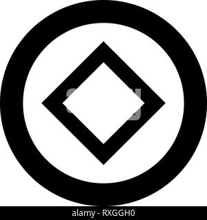 Rune Ingwaz ing vie Inguz icône symbole vecteur de couleur noire en cercle autour de l'image simple style illustration télévision Illustration de Vecteur