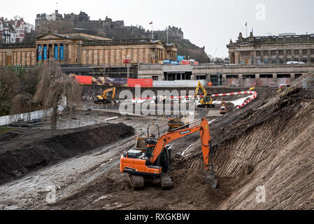 L'aménagement paysager de jardins de Princes Street, est menée dans le cadre de l'élaboration de la National Gallery of Scotland à Édimbourg, Écosse, Royaume-Uni Banque D'Images