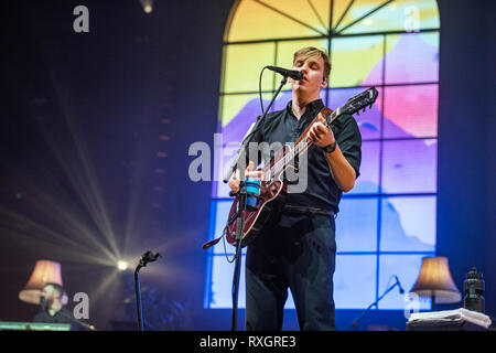 Liverpool, Royaume-Uni. 9 mars 2019. George Ezra se produisant au complet Liverpool M&S Bank Arena sur sa tournée britannique, Liverpool 09/03/2019 Credit : Gary Mather/Alamy Live News Banque D'Images