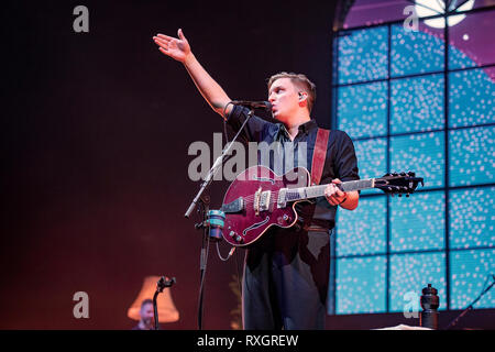 Liverpool, Royaume-Uni. 9 mars 2019. George Ezra se produisant au complet Liverpool M&S Bank Arena sur sa tournée britannique, Liverpool 09/03/2019 Credit : Gary Mather/Alamy Live News Banque D'Images