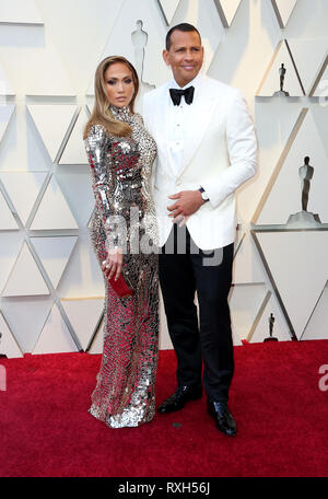 Hollywood, Californie, USA. Feb 26, 2019. 09 mars 2018 - L'icône Musique Jennifer Lopez et retraités star baseball Alex Rodriguez sont engagés après deux ans de fréquentations. Le couple a ensuite fait leur tapis rouge débuts au Metropolitan Gala en mai 2017 et ont depuis inséparables. 24 février 2019 - Hollywood, Californie - Jennifer Lopez, Alex Rodriguez. 91e Academy Awards annuels présentés par l'Academy of Motion Picture Arts and Sciences tenue à Hollywood & Highland Center. Photo Credit : Crédit : AdMedia AdMedia/ZUMA/Alamy Fil Live News Banque D'Images