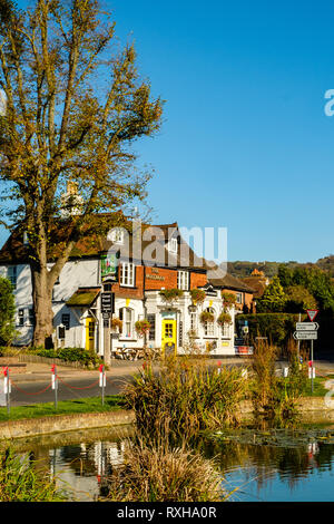 Le Woodman Public House, High Street, Otford, dans le Kent Banque D'Images